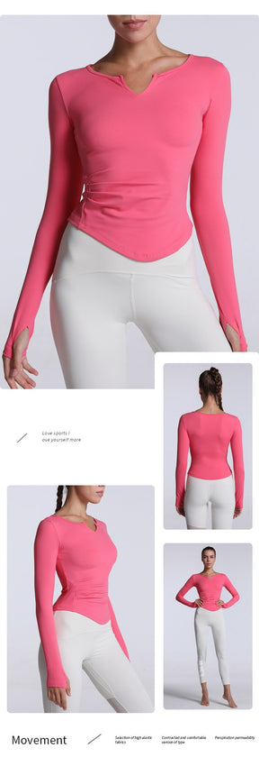 Long-sleeved V-neck blouse by Axtro Act