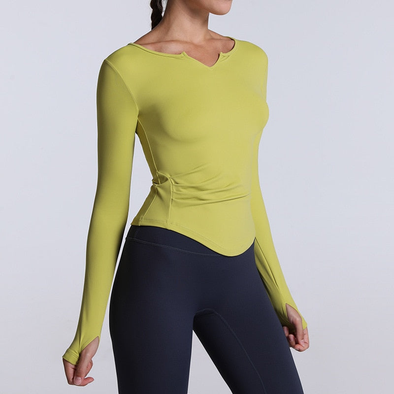 Long-sleeved V-neck blouse by Axtro Act