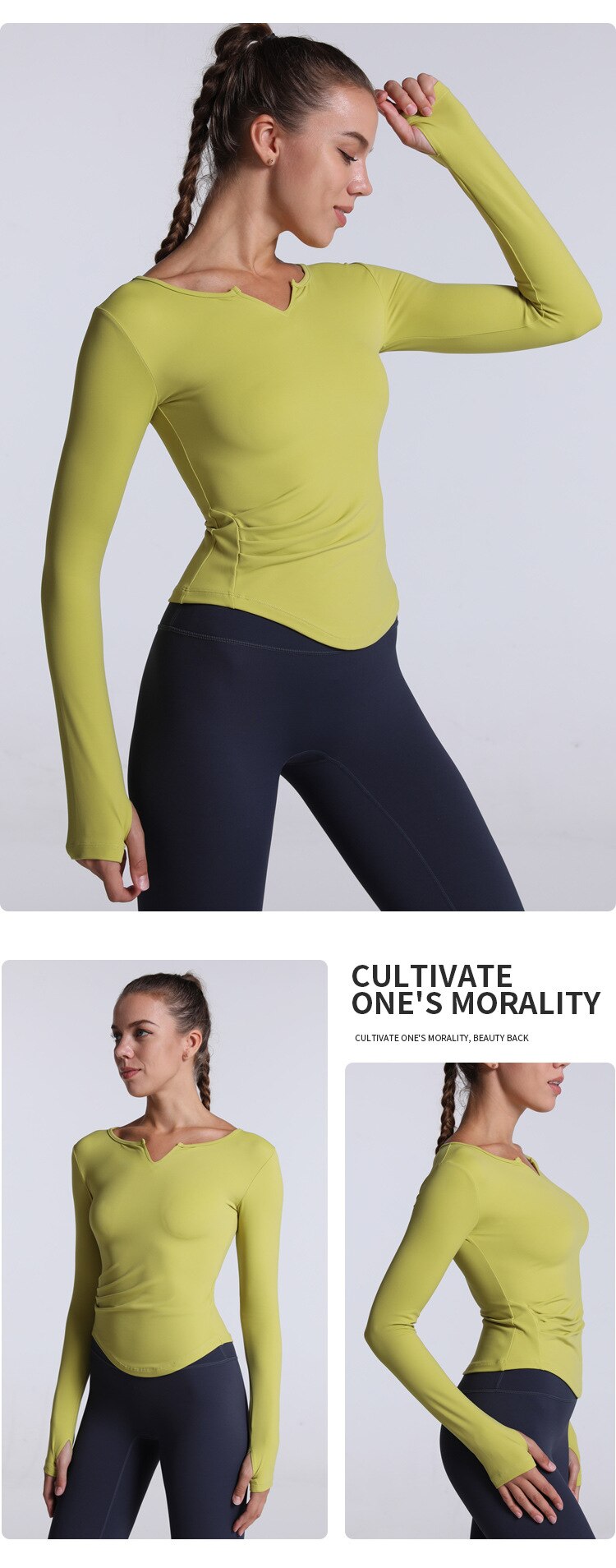 Long-sleeved V-neck blouse by Axtro Act