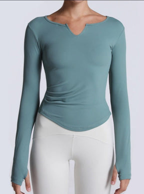 Long-sleeved V-neck blouse by Axtro Act