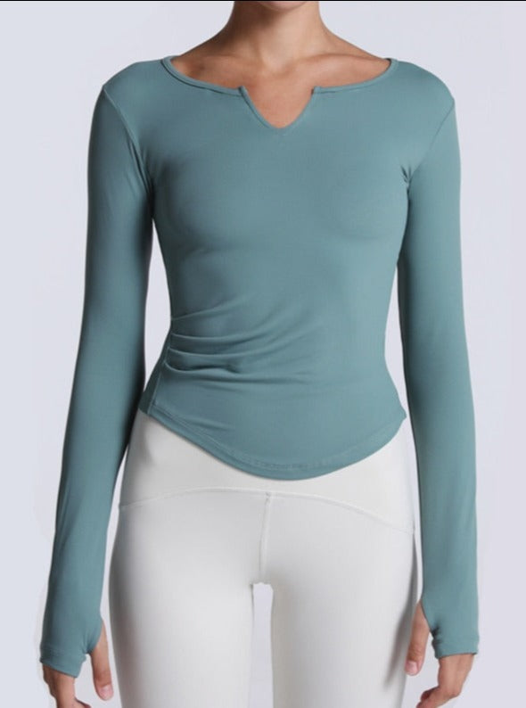 Long-sleeved V-neck blouse by Axtro Act