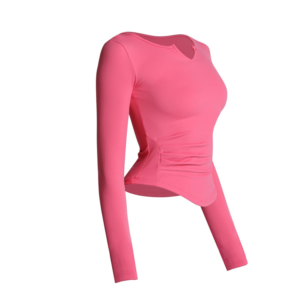 Long-sleeved V-neck blouse by Axtro Act